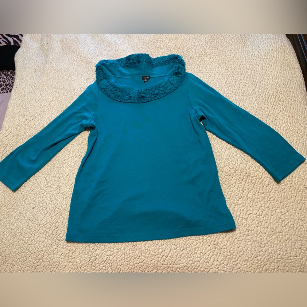Women’s Rafaella Flared Turtle Neck Long Sleeve Blouse | L | NWOT